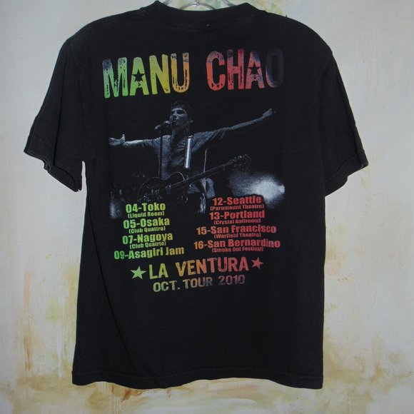 MANU CHAO Rare Radio Bemba T-Shirt Concert Tour 2010 Sound System Mano Negra S - Picture 7 of 11